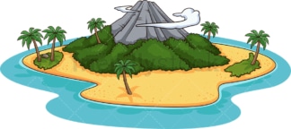 Island with volcano. PNG - JPG and vector EPS (infinitely scalable).