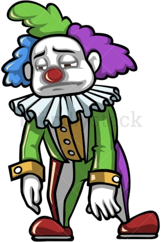 Sad clown. PNG - JPG and vector EPS (infinitely scalable).