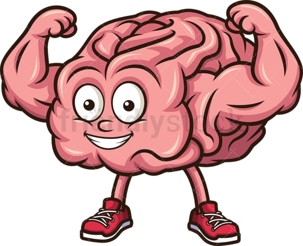 Strong brain flexing muscles. PNG - JPG and vector EPS (infinitely scalable).