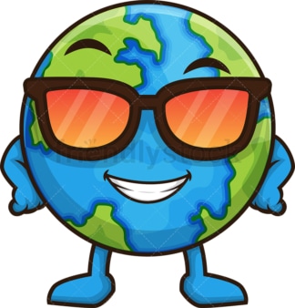 Cool earth with sunglasses. PNG - JPG and vector EPS (infinitely scalable).