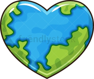 Heart shaped earth. PNG - JPG and vector EPS file formats (infinitely scalable). Image isolated on transparent background.