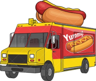Hot dog food truck. PNG - JPG and vector EPS file formats (infinitely scalable). Image isolated on transparent background.