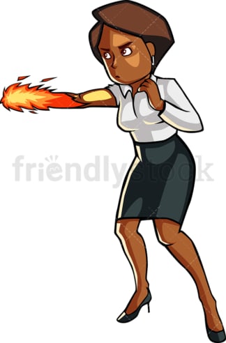 Powerful black businesswoman. PNG - JPG and vector EPS file formats (infinitely scalable). Image isolated on transparent background.