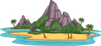 Island with rock mountains. PNG - JPG and vector EPS (infinitely scalable).