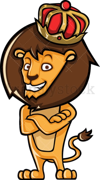 Crown wearing lion king. PNG - JPG and vector EPS (infinitely scalable).