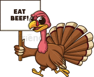 Angry turkey eat beef sign. PNG - JPG and vector EPS (infinitely scalable).