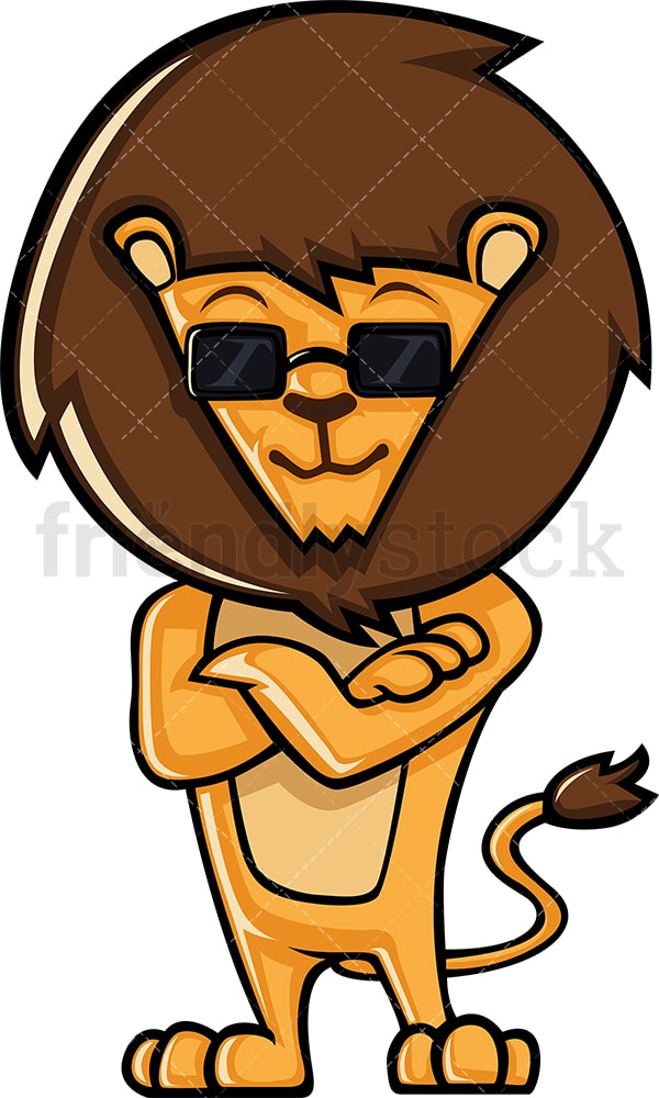Lion wearing sunglasses. PNG - JPG and vector EPS (infinitely scalable).