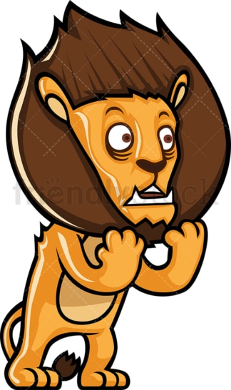 Scared lion. PNG - JPG and vector EPS (infinitely scalable).