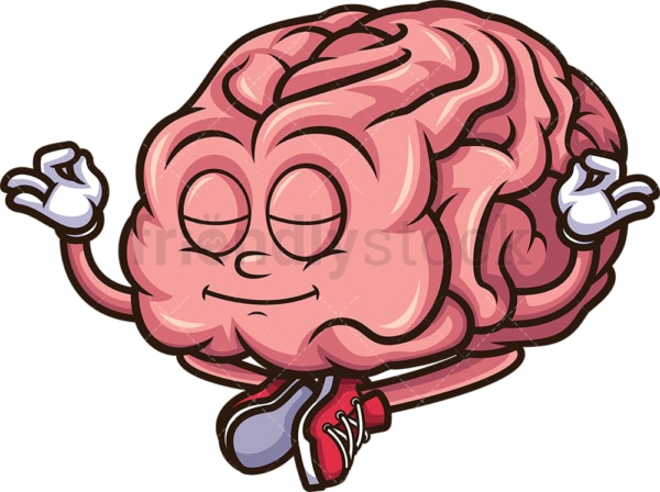 Calm mind meditating brain. PNG - JPG and vector EPS (infinitely scalable).