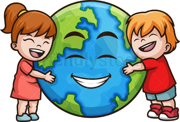 Earth day kids. PNG - JPG and vector EPS file formats (infinitely scalable). Image isolated on transparent background.
