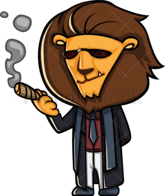 Boss lion smoking cigar. PNG - JPG and vector EPS (infinitely scalable).