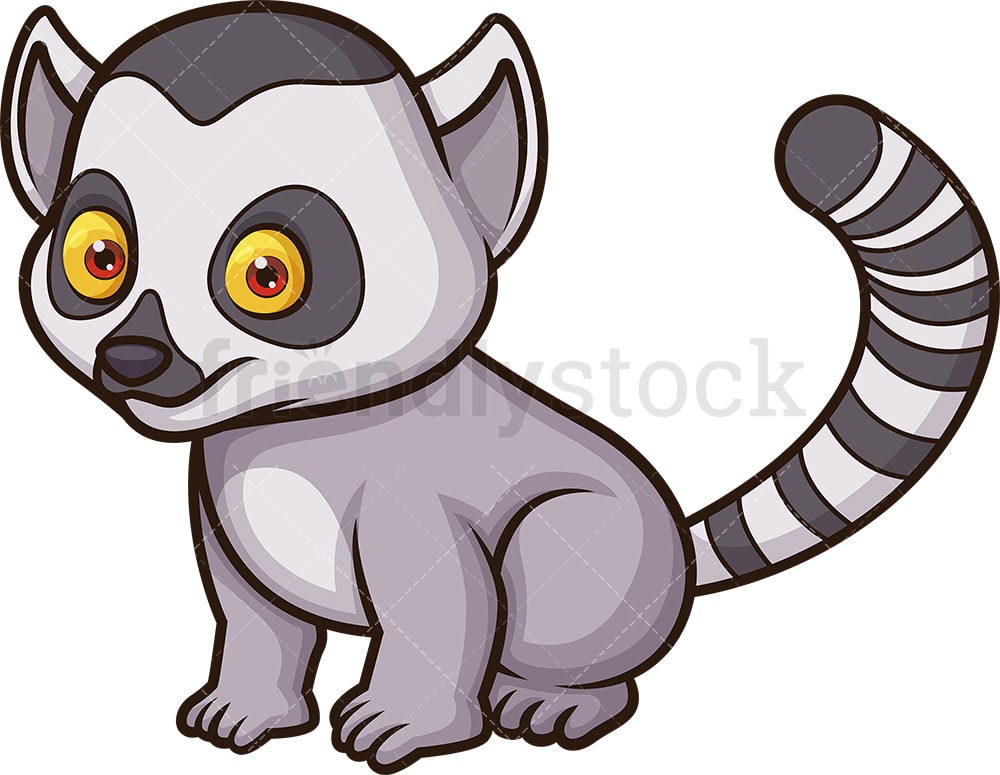 Vector De Imagenes Predisenadas De Dibujos Animados De Bebe Lemur Friendlystock