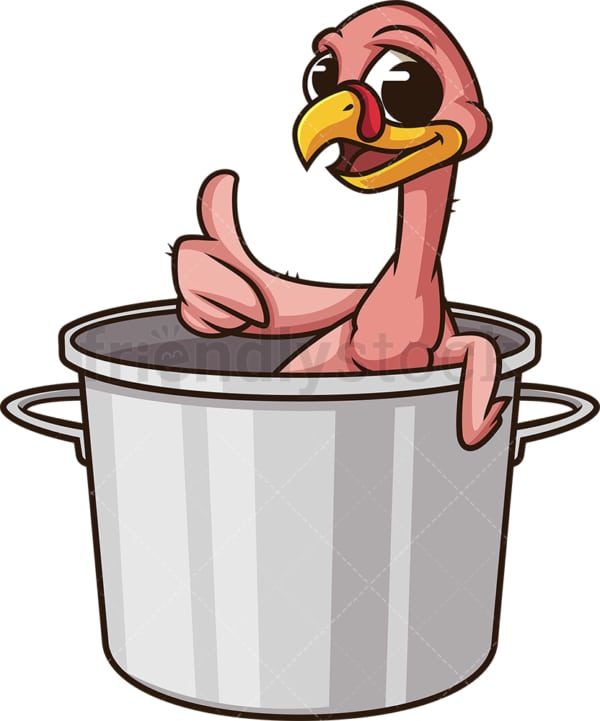 Featherless turkey in a pot. PNG - JPG and vector EPS (infinitely scalable).