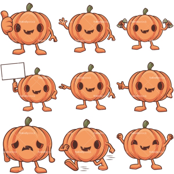 Cartoon jack o lantern. PNG - JPG and infinitely scalable vector EPS - on white or transparent background.