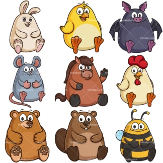 Fat animals. PNG - JPG and infinitely scalable vector EPS - on white or transparent background.