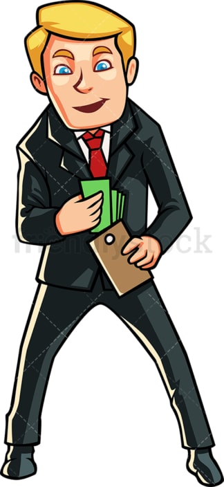 Businessman taking cash out of wallet. PNG - JPG and vector EPS file formats (infinitely scalable). Image isolated on transparent background.