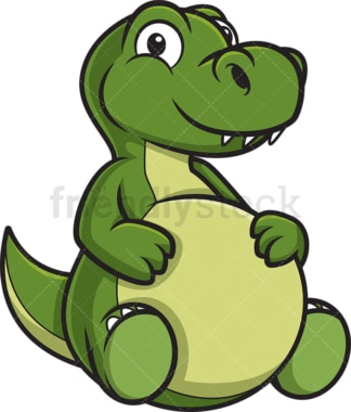 Chubby green dinosaur. PNG - JPG and vector EPS (infinitely scalable).