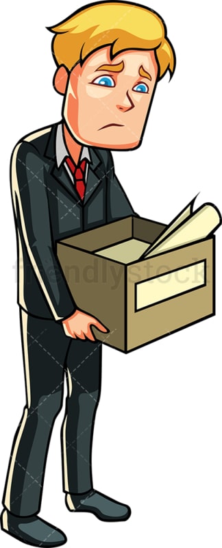 Fired employee. PNG - JPG and vector EPS file formats (infinitely scalable). Image isolated on transparent background.