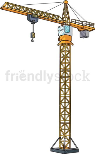 Construction tower crane. PNG - JPG and vector EPS file formats (infinitely scalable). Image isolated on transparent background.