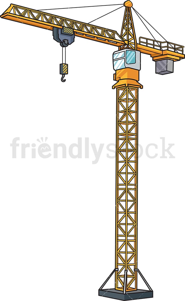 建設タワークレーン漫画ベクトルクリップアート-FriendlyStock