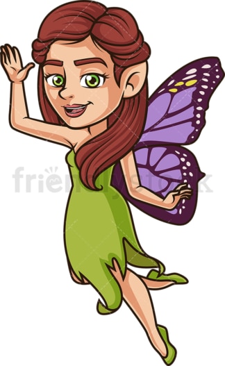Fairy waving hello. PNG - JPG and vector EPS (infinitely scalable).
