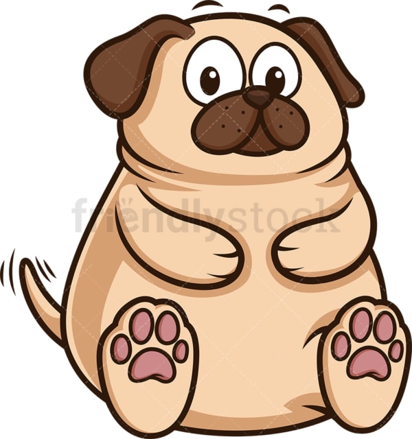 Chubby pug puppy. PNG - JPG and vector EPS (infinitely scalable).