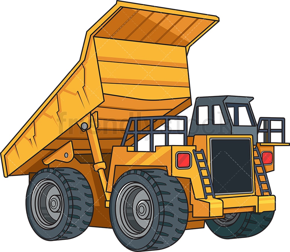 Realistic Dump Truck Cartoon Vector Clipart - FriendlyStock