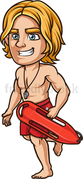 Male lifeguard running. PNG - JPG and vector EPS (infinitely scalable). Image isolated on transparent background.