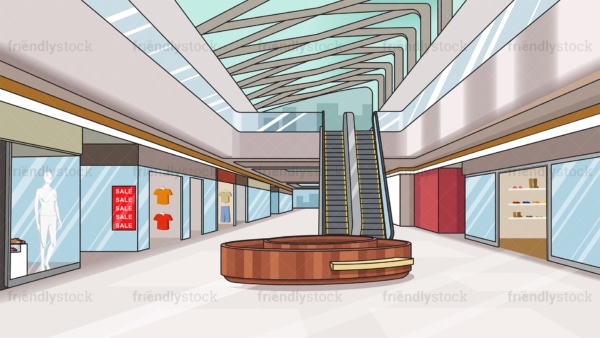 Shopping Mall Interior Background Cartoon Vector Clipart - FriendlyStock
