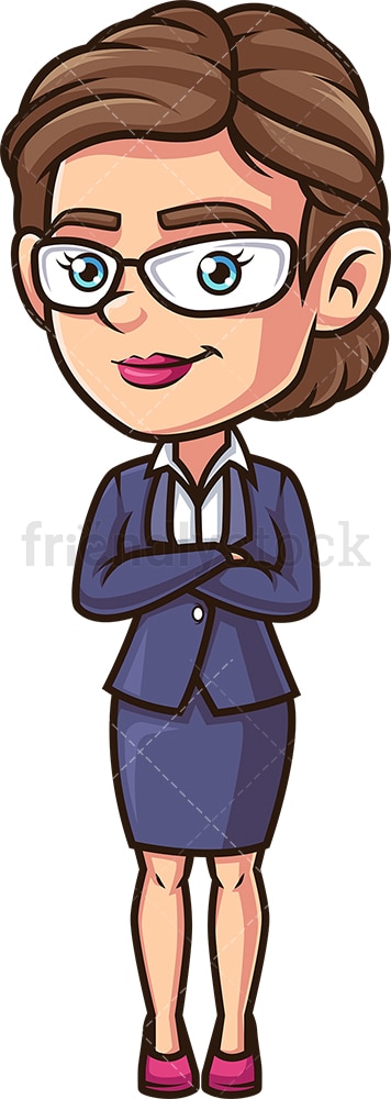 Confident woman employee. PNG - JPG and vector EPS (infinitely scalable).