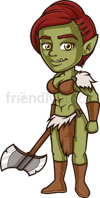 Female orc warrior. PNG - JPG and vector EPS (infinitely scalable).