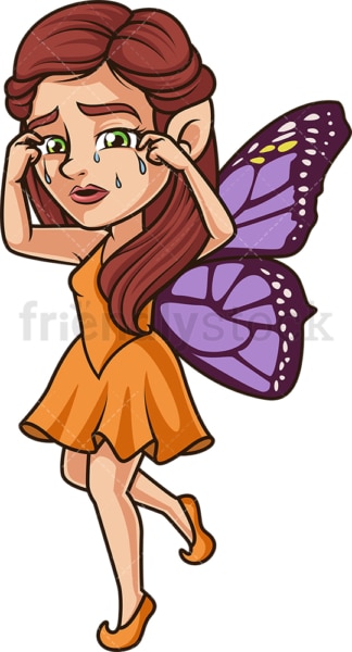 Sad fairy crying. PNG - JPG and vector EPS (infinitely scalable).