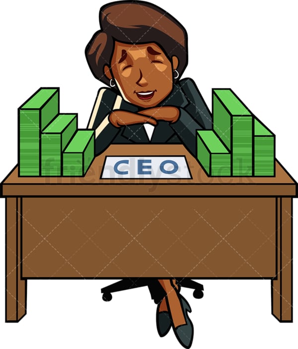 Successful black woman ceo. PNG - JPG and vector EPS file formats (infinitely scalable). Image isolated on transparent background.