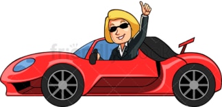 Successful businesswoman with fancy car. PNG - JPG and vector EPS file formats (infinitely scalable). Image isolated on transparent background.