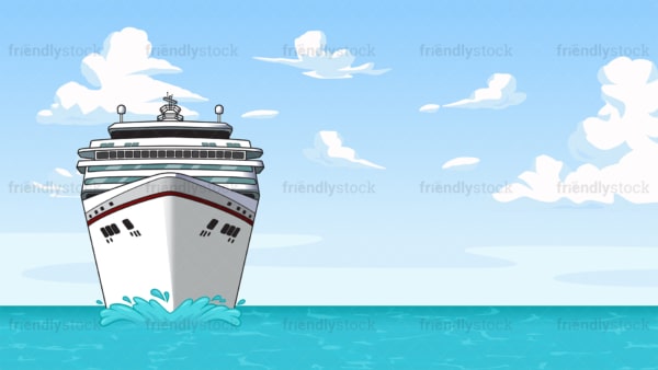 Cruise ship sailing at sea background in 16:9 aspect ratio. PNG - JPG and vector EPS file formats (infinitely scalable).