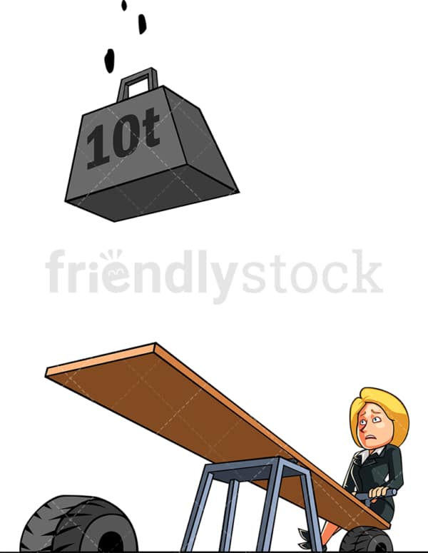 Doomed and helpless businesswoman. PNG - JPG and vector EPS file formats (infinitely scalable). Image isolated on transparent background.