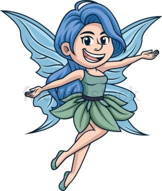 Happy blue fairy. PNG - JPG and vector EPS (infinitely scalable).