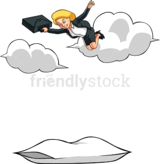 Businesswoman falling from the sky. PNG - JPG and vector EPS file formats (infinitely scalable). Image isolated on transparent background.