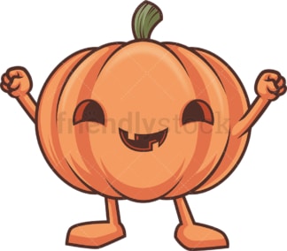 Jack o lantern cheering. PNG - JPG and vector EPS (infinitely scalable).