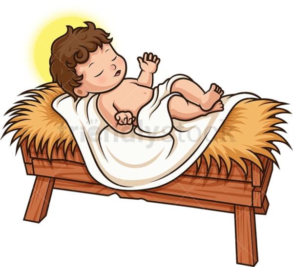 Baby Jesus Christ In The Crib. PNG - JPG and vector EPS (infinitely scalable).