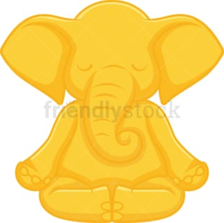 Golden elephant. PNG - JPG and vector EPS file formats (infinitely scalable). Image isolated on transparent background.