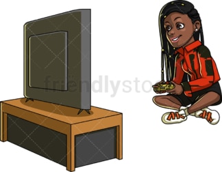 Black woman gaming. PNG - JPG and vector EPS file formats (infinitely scalable). Image isolated on transparent background.