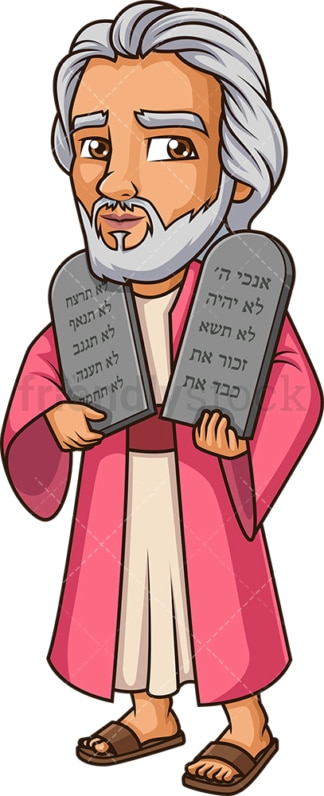 Moses holding the ten commandments. PNG - JPG and vector EPS (infinitely scalable).
