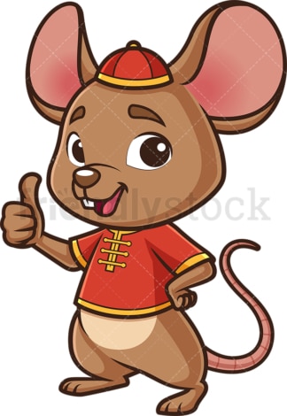 Chinese new year rat thumbs up. PNG - JPG and vector EPS (infinitely scalable).