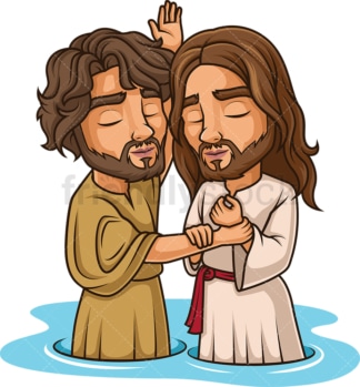 Jesus Getting Baptized Cartoon