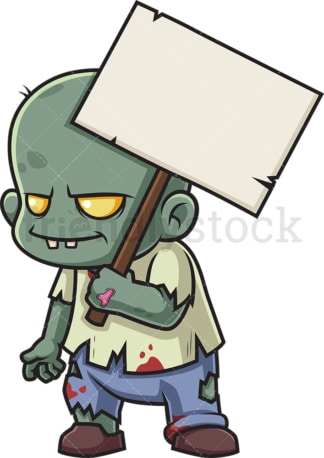 Zombie holding blank sign. PNG - JPG and vector EPS (infinitely scalable).