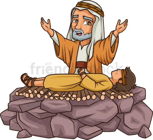 Abraham sacrificing isaac. PNG - JPG and vector EPS (infinitely scalable).