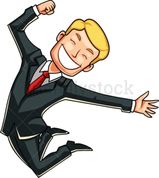 Business man feeling euphoric. PNG - JPG and vector EPS file formats (infinitely scalable). Image isolated on transparent background.