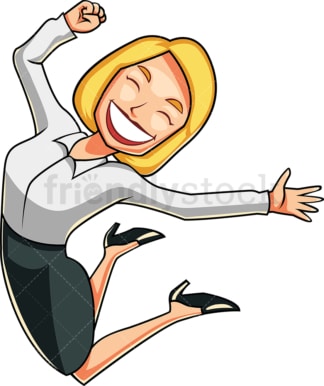 Business woman feeling euphoric. PNG - JPG and vector EPS file formats (infinitely scalable). Image isolated on transparent background.