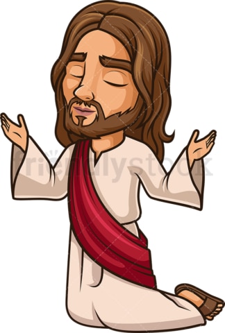 Jesus Christ praying to God. PNG - JPG and vector EPS (infinitely scalable).